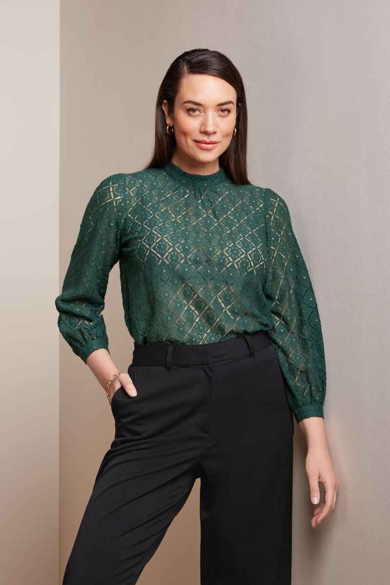 KING LOUIE Phoebe Artiste Lace Top AGreen