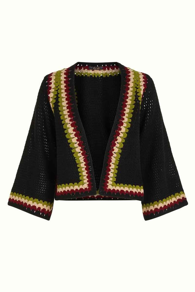 KING LOUIE Arlene Crochet Cardy CRed