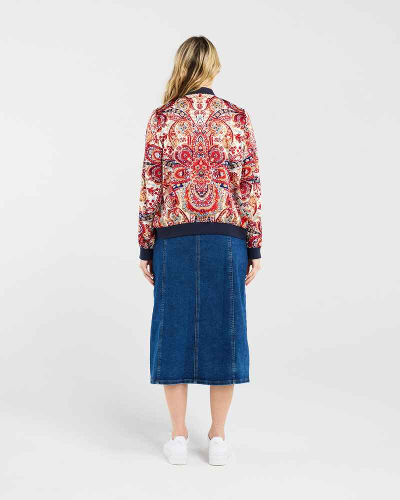 BLACKSTONE Yvette Satin Bomber RedM