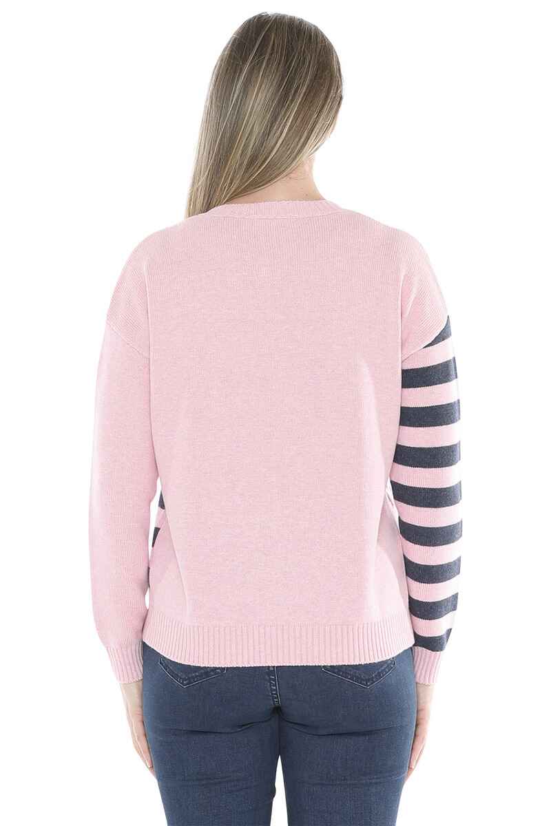 JUMP Cable Striped Pullover SherbetMrl