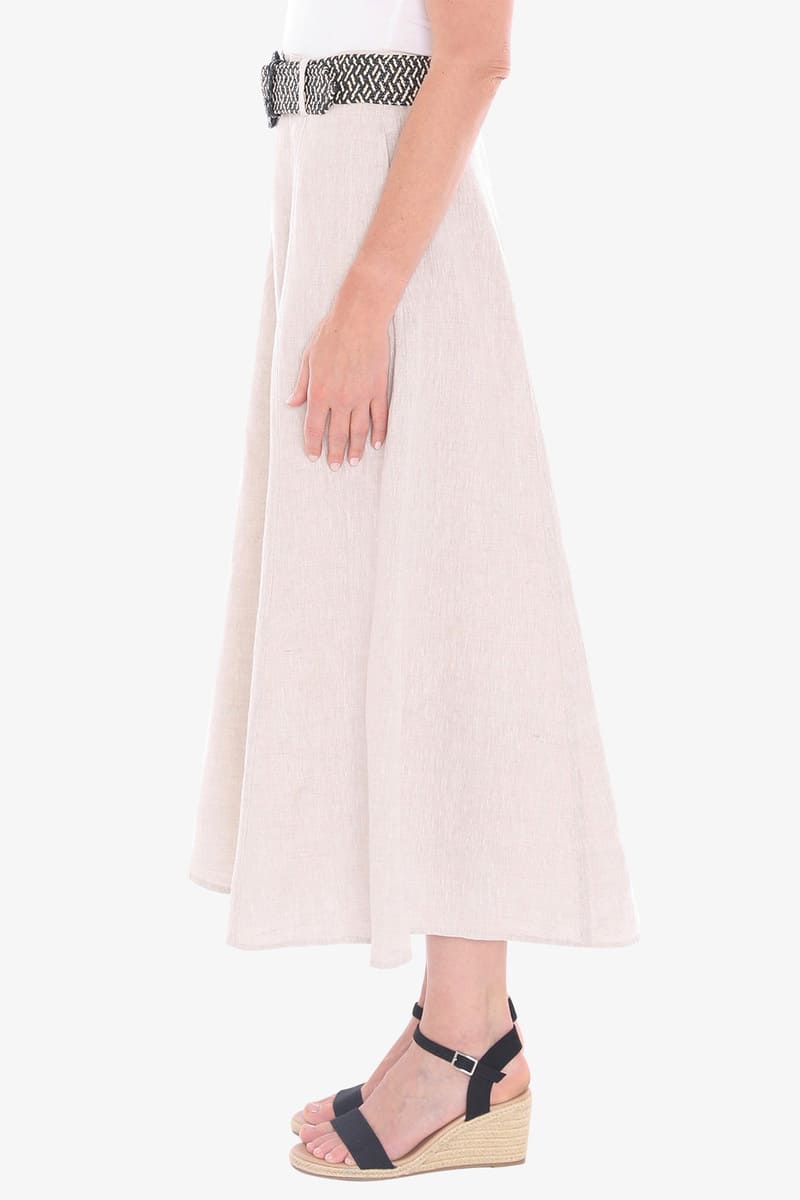 JUMP Belted Panel Skirt NatFl
