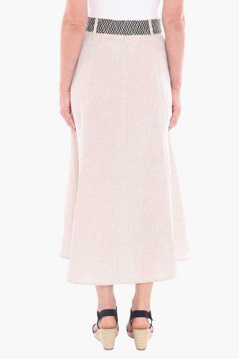 JUMP Belted Panel Skirt NatFl
