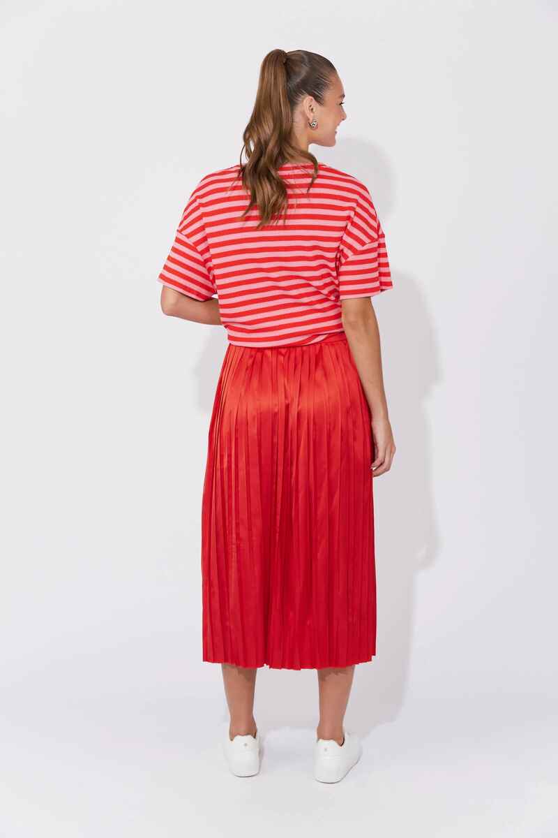 HAVEN Doha Pleated Skirt Chilli
