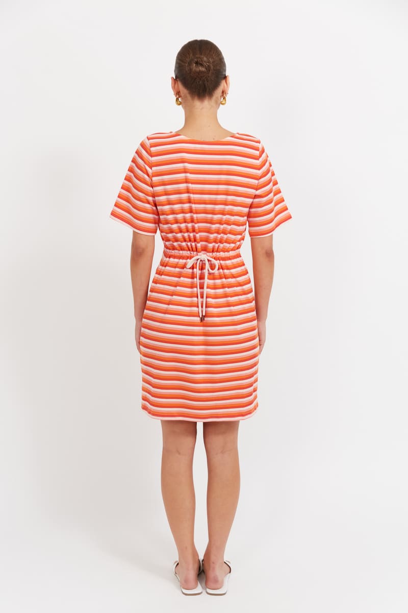 HAVEN Limon Stripe T-Shirt Dress Punch