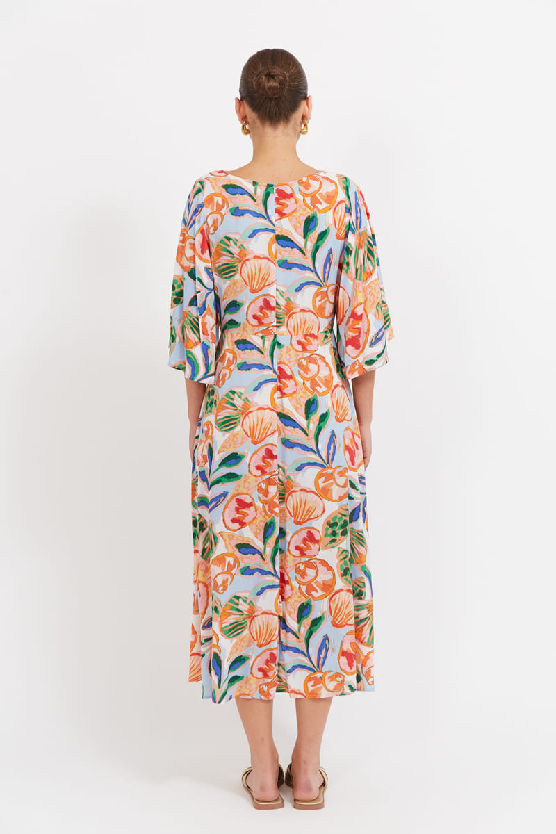 HAVEN Baja Tie Midi Dress Tide