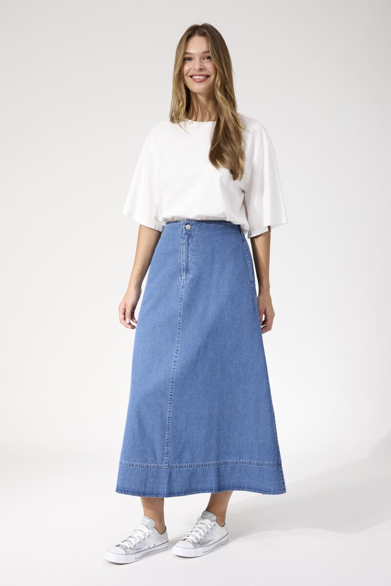 HAVEN Denver Denim Skirt Blue