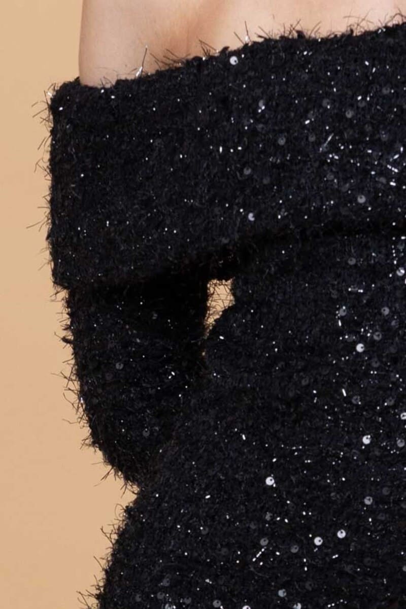 AMAYA Pepe Sequin Dress Black