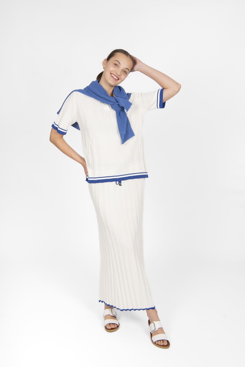 B&L Open Polo Tipping Top CreamCob