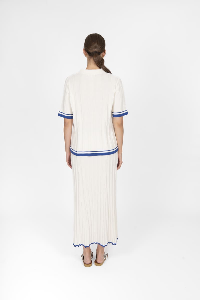 B&L Open Polo Tipping Top CreamCob