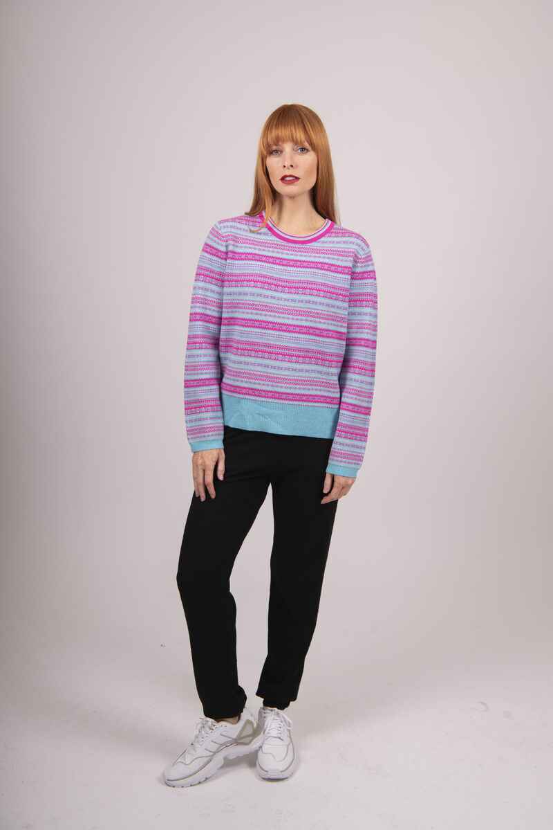 B&L Fairisle Pullover Tiff Blue Co