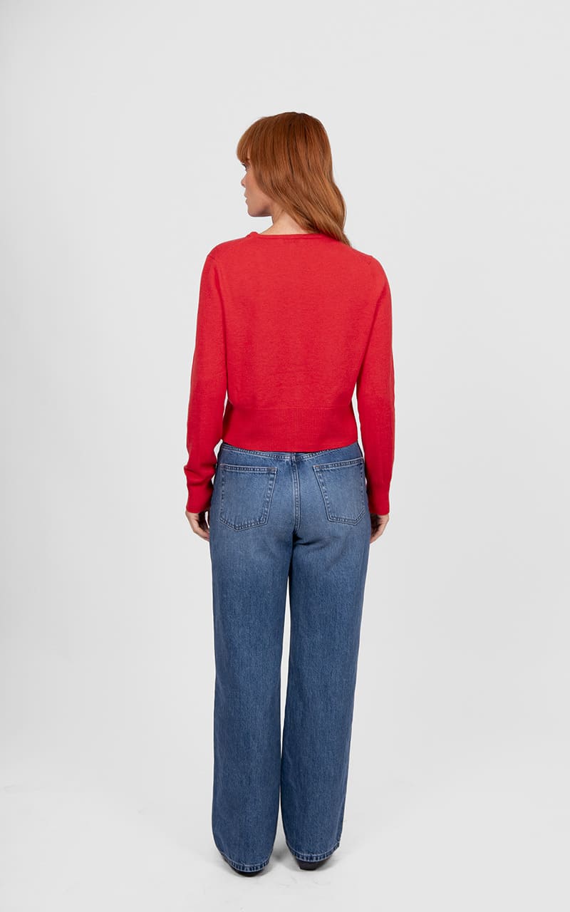 B&L Marnie Cropped Cardy Cayenne