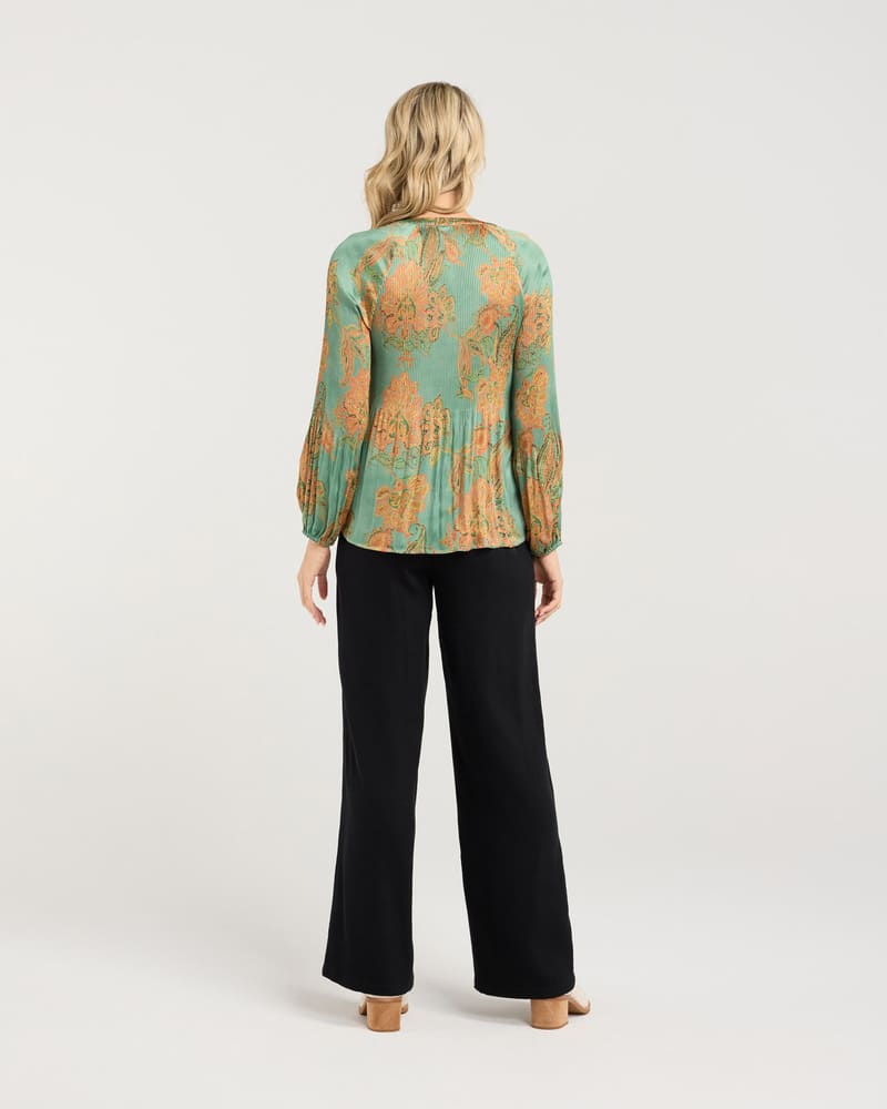 BLACKSTONE Pollyana Pleat Top Spearmint