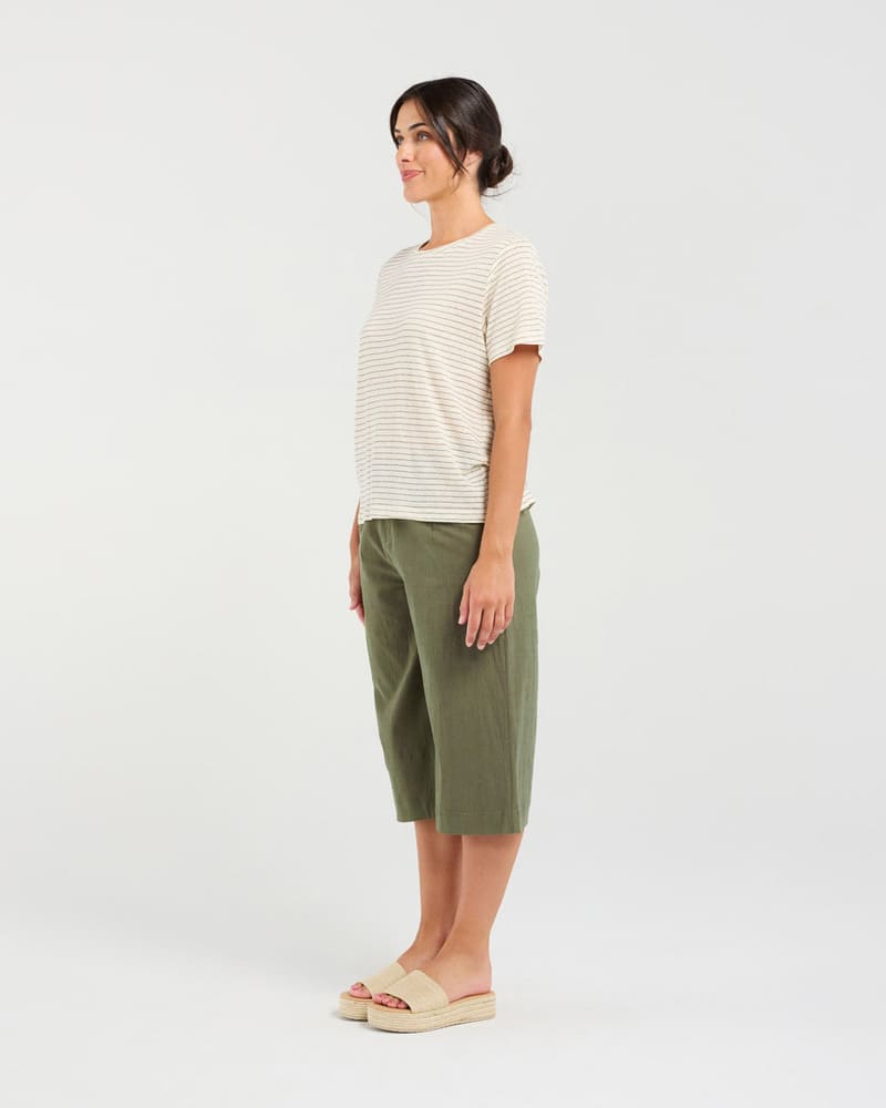 BLACKSTONE Suzette Stripe Tee Grey