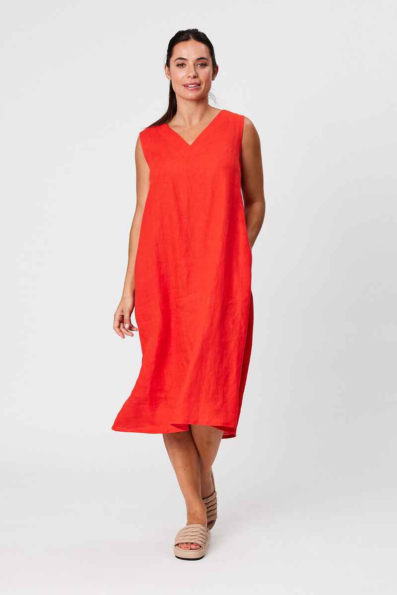 BLACKSTONE VNeck Linen Dress Tom