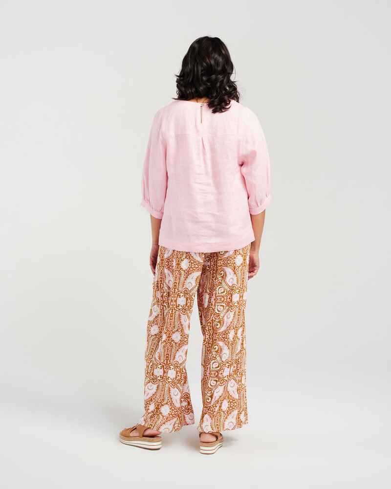 BLACKSTONE Linen HalfSl Top CrysRose
