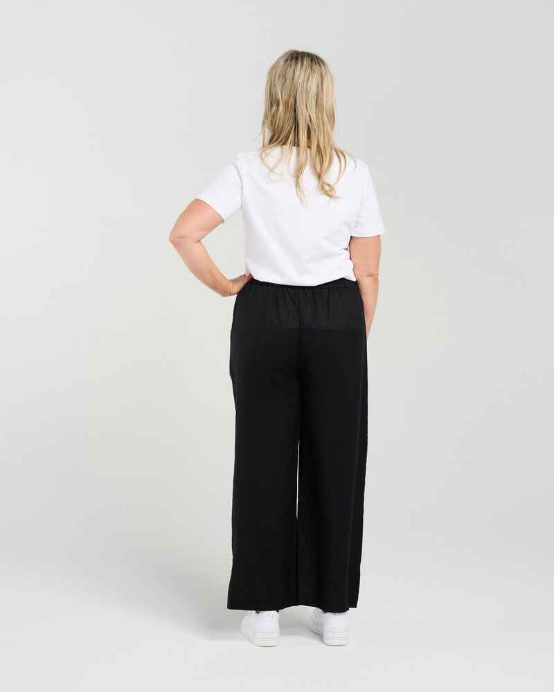 BLACKSTONE StrLeg Linen Pants Black
