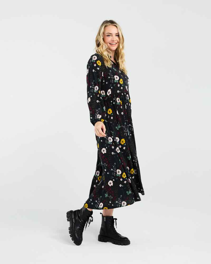 BLACKSTONE Geneva Placket Dress Black