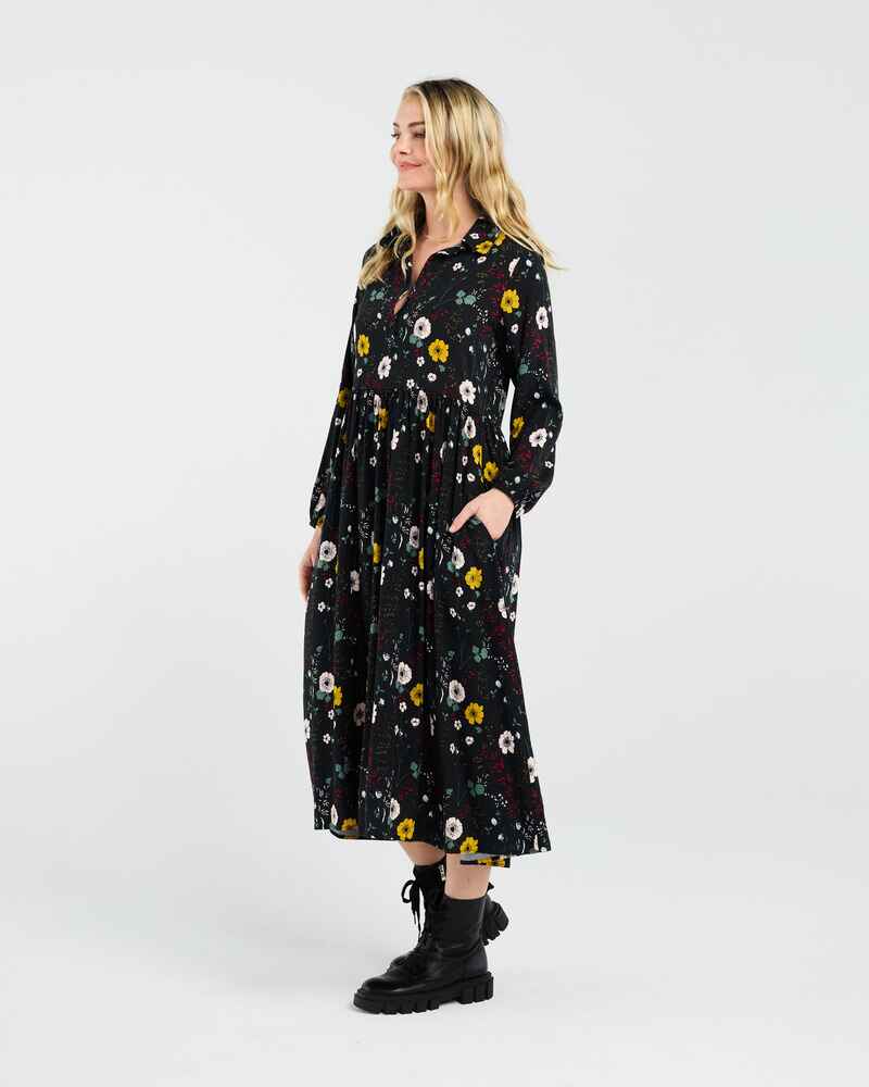 BLACKSTONE Geneva Placket Dress Black