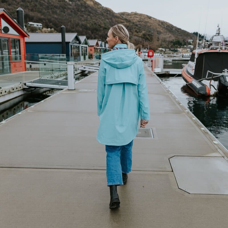 MOKE Billie Coated Raincoat Aqua