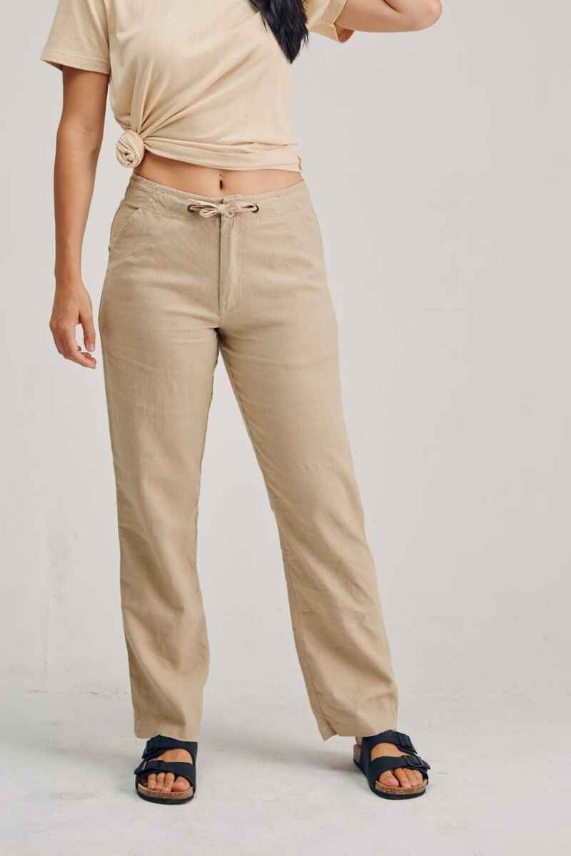 BRAINTREE Hemp Drawst Pants Sand