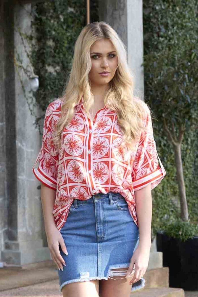 CHARLO Tara Shirt Red