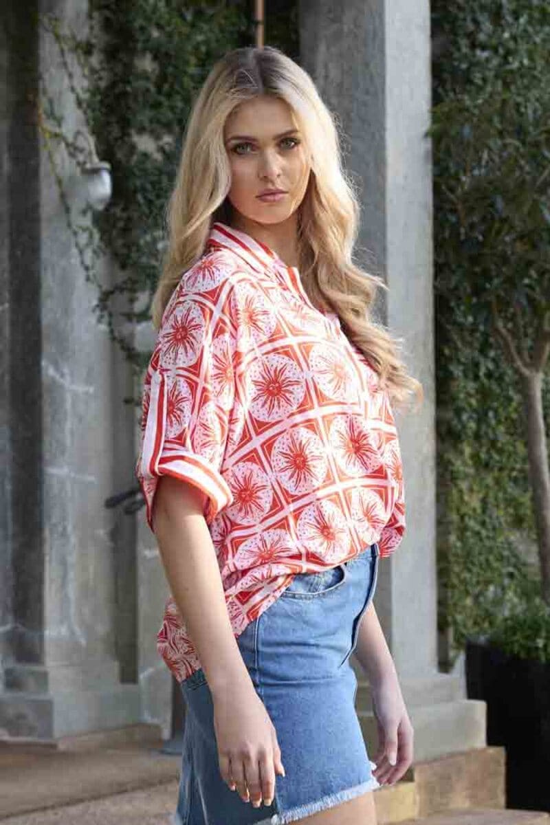 CHARLO Tara Shirt Red