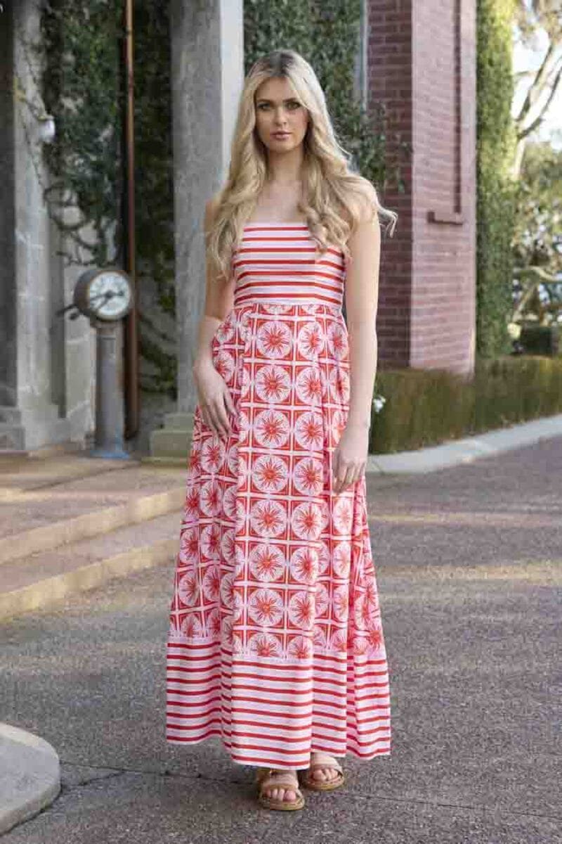 CHARLO Sonia Maxi Dress Red