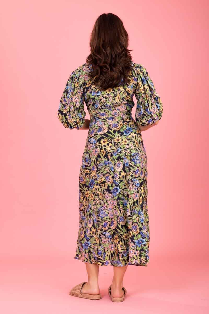 CHARLO Dainty Midi Dress BlueFl