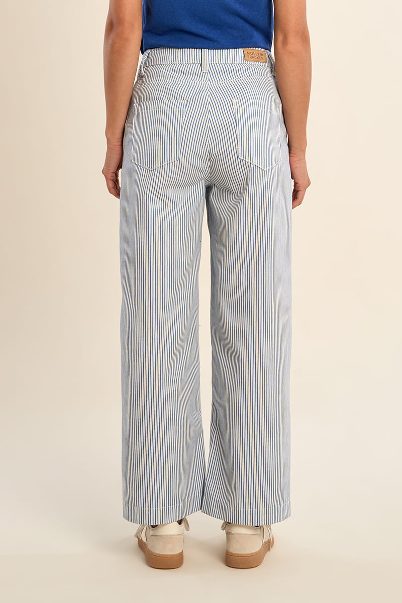 MOLLY BRACKEN Woven Pinstripe Pants LtBlue