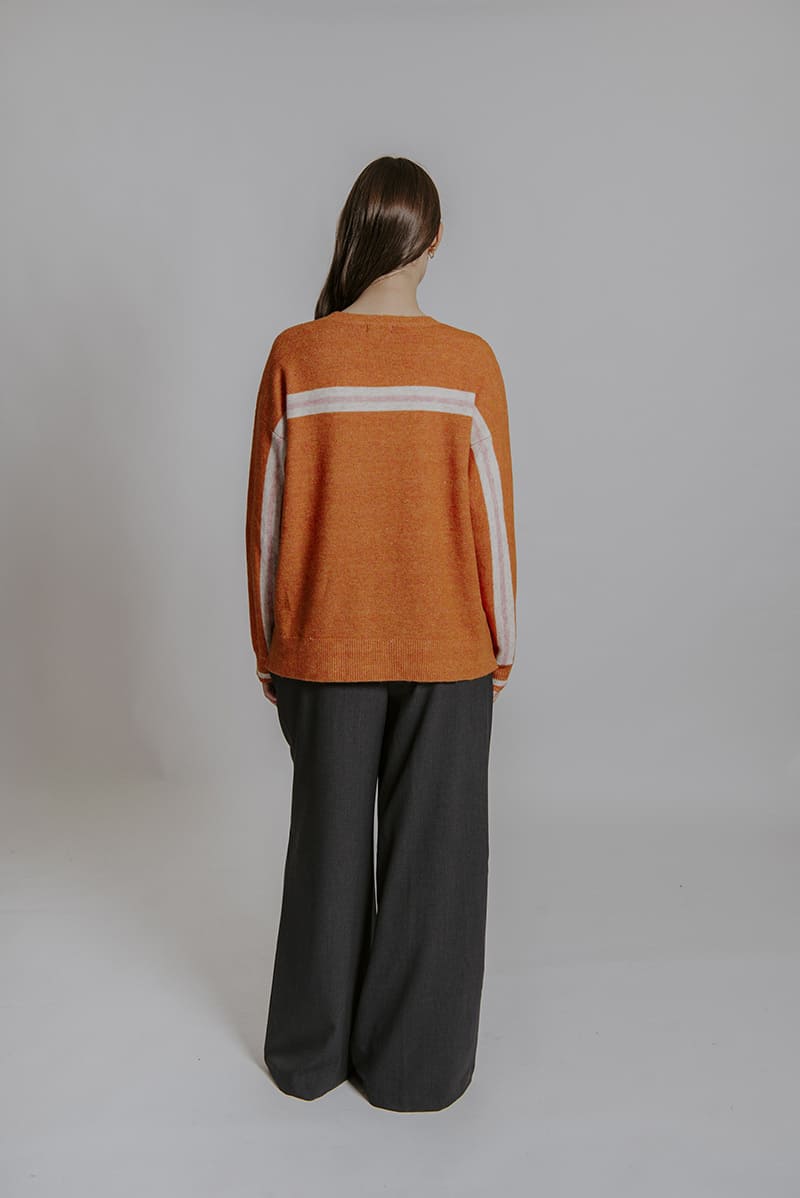 BELLA Yoke Stripe Pullover MarmaladeC