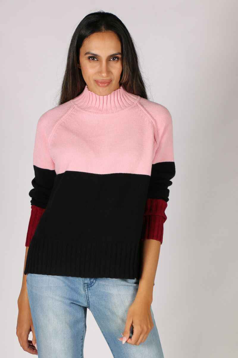 FIELDS Colourblock Jumper Pink