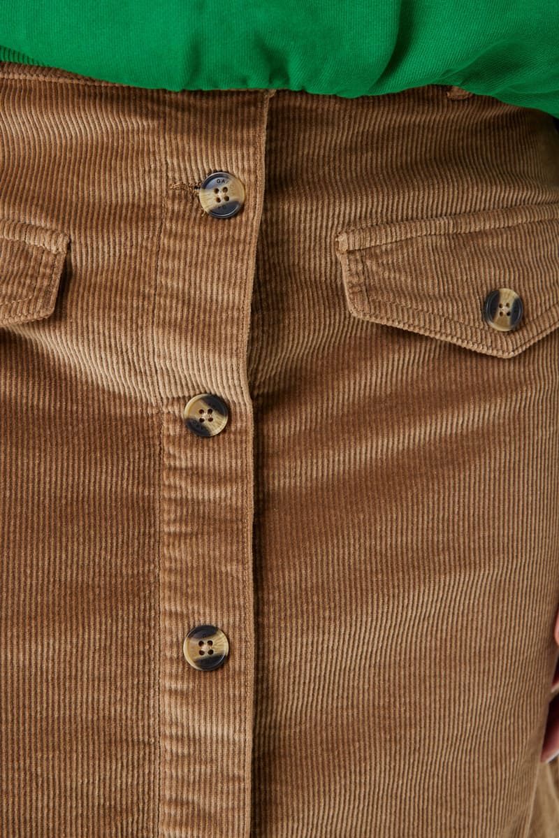 GARCIA Cord Mini Skirt GoldBrown