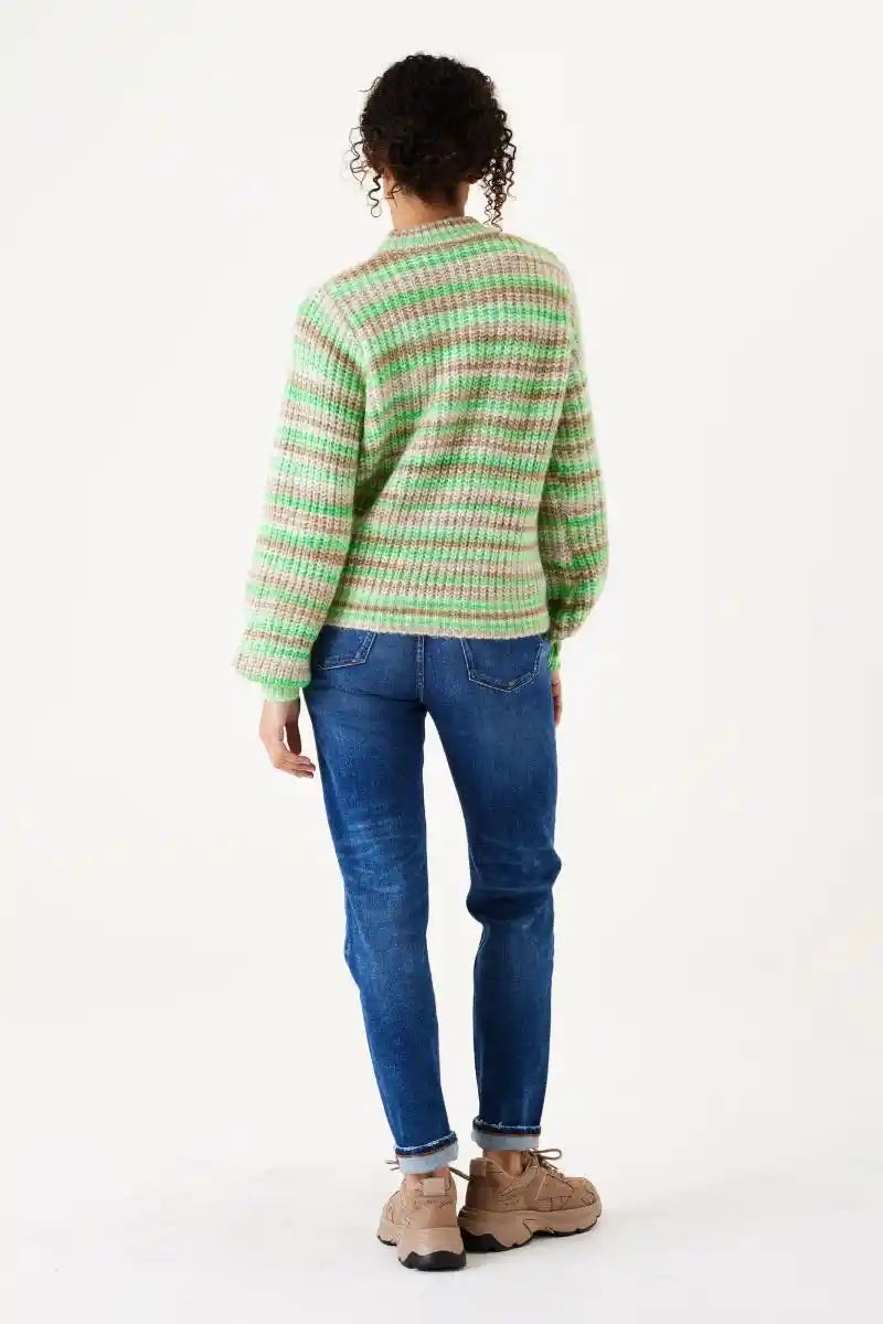 GARCIA Stripe Pullover LimeGoldenBrown
