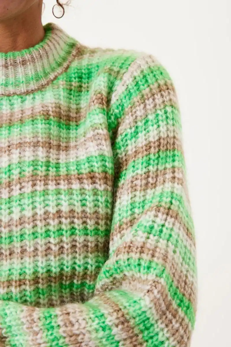 GARCIA Stripe Pullover LimeGoldenBrown