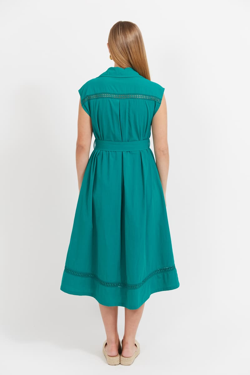 HAVEN Santos Shirt Dress Teal