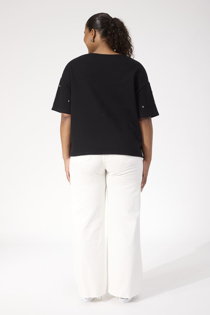 HAVEN Boston Studded Sweat Tee Black
