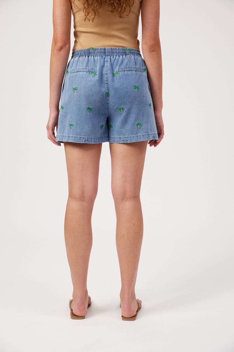 HAVEN Mauritius Embr Shorts DenBlue