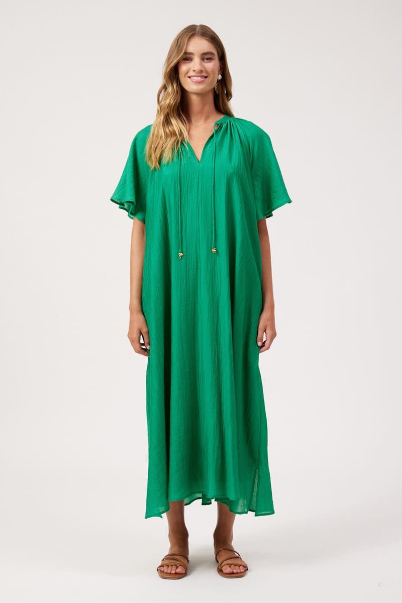 HAVEN Kenya Midi Dress Green