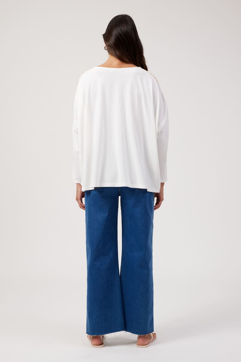 HAVEN Elba Heart LSl Tee White
