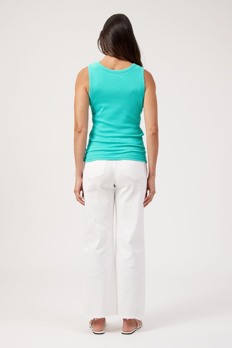 HAVEN Athens Embr Tank Top Aqua