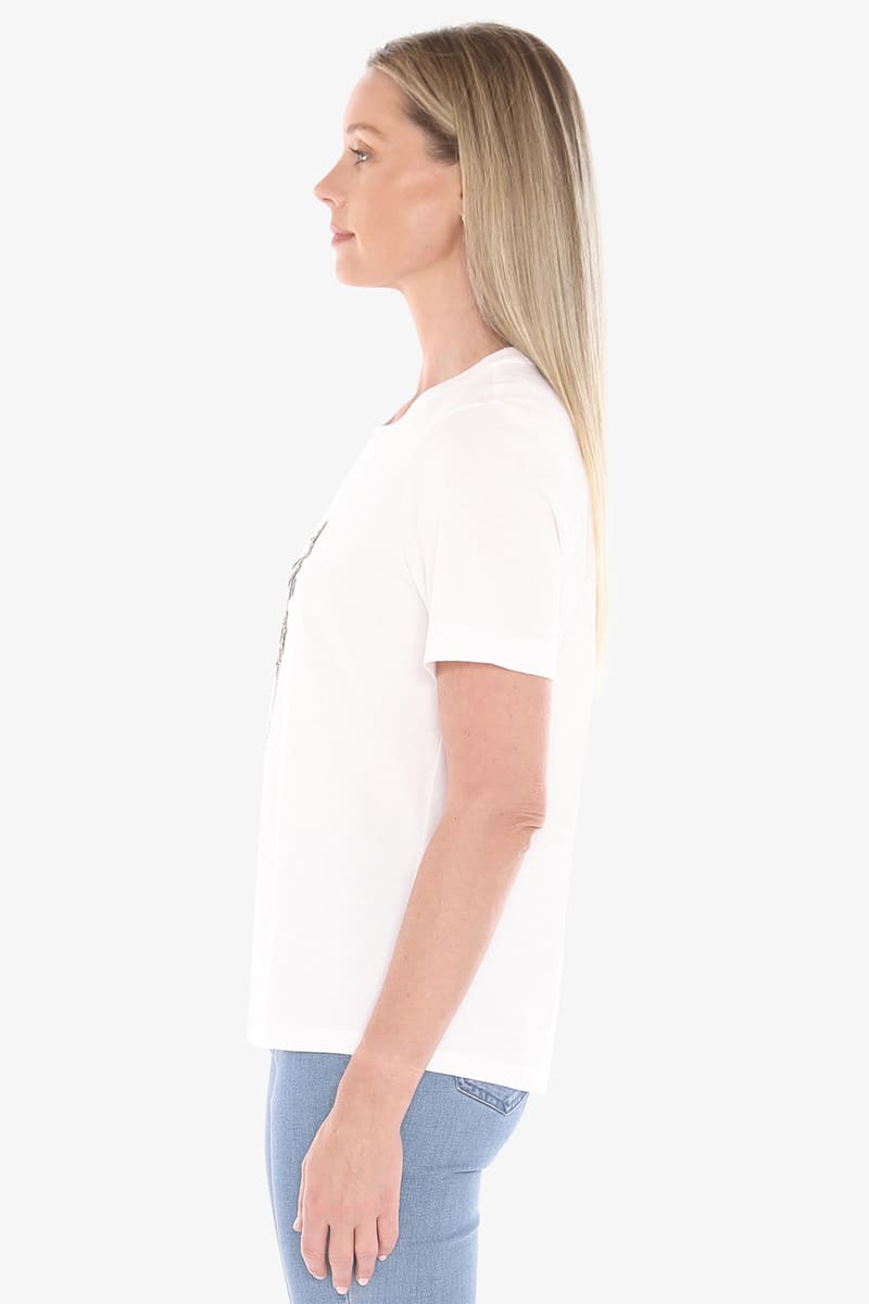 JUMP Beaded Palm Tee BasilWh
