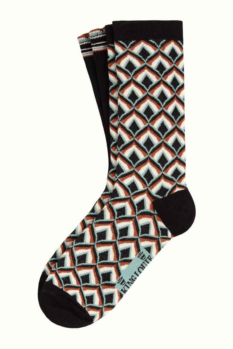 KING LOUIE Socks 2 Pack Lollipop Socks Black