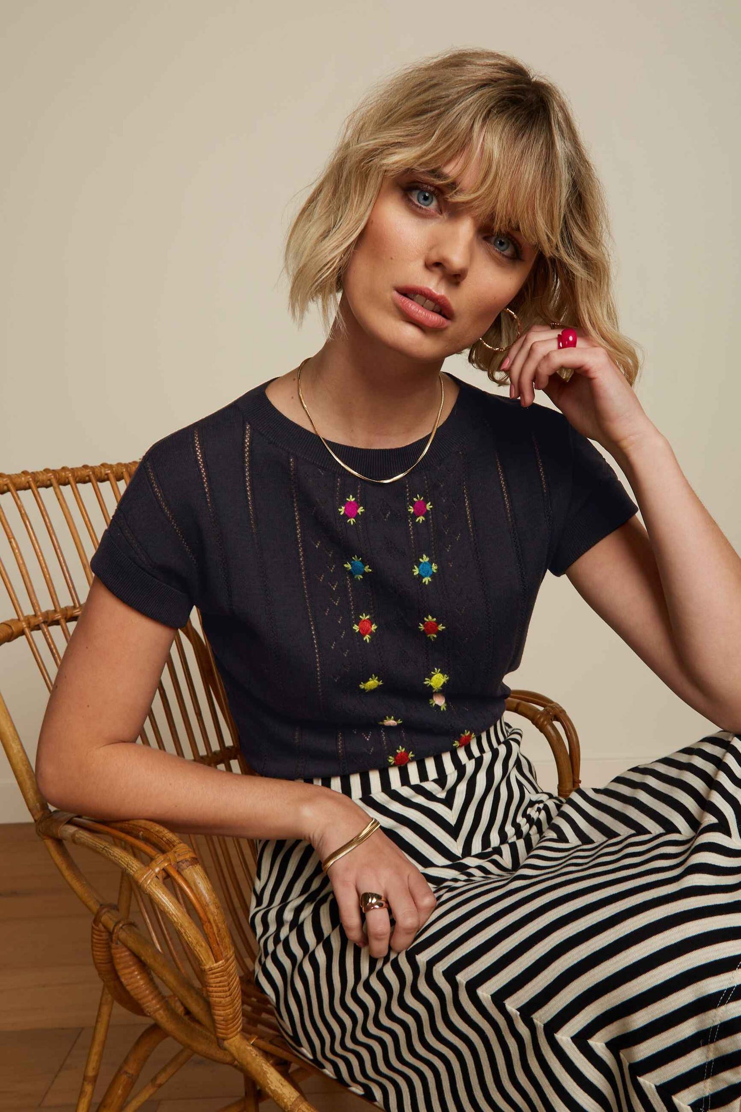 KING LOUIE Orchid Boatneck Top Black