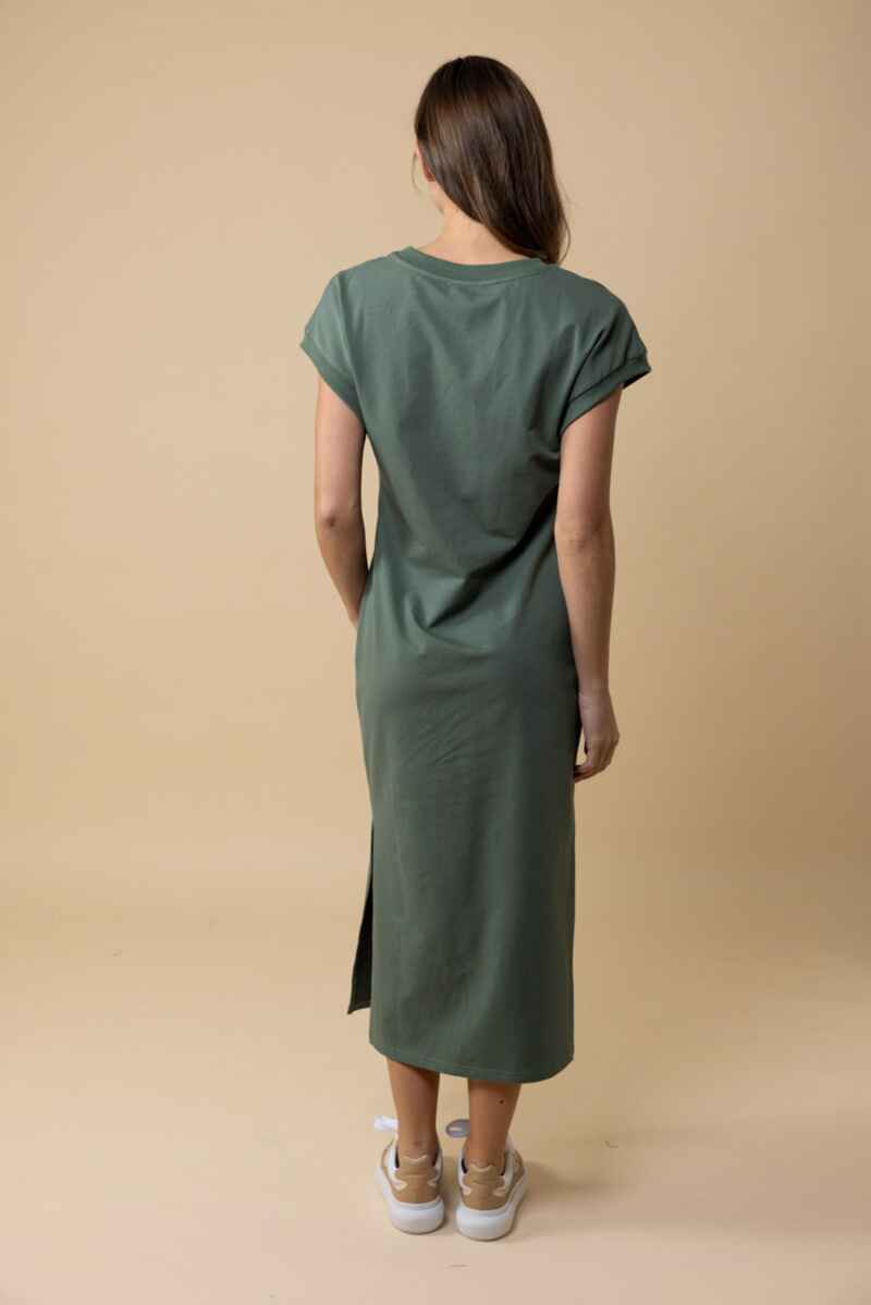 CHARLO Kylee T-Shirt Maxi Dress Khaki