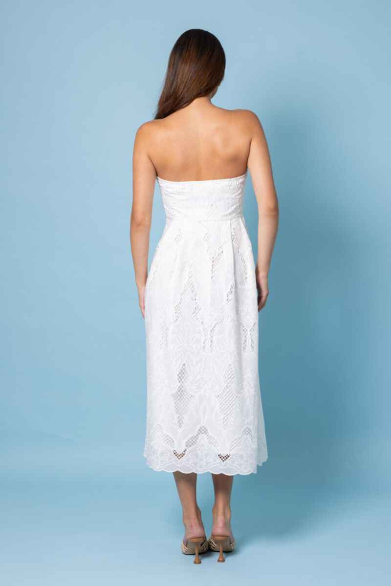 AMAYA Lani Bodice Lace Dress White