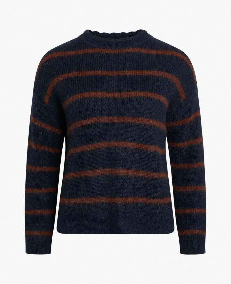 NOA NOA Cable Stripe Pullover Blue