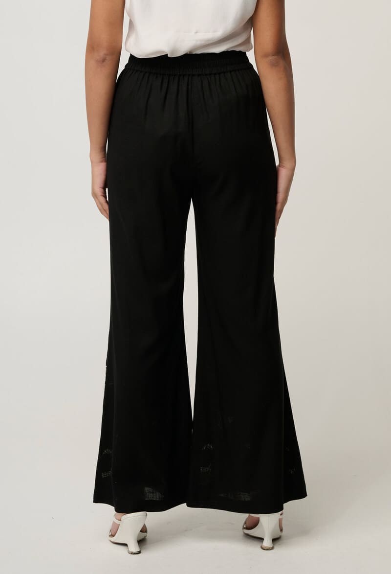ONCE WAS Willow Embr Pants Black