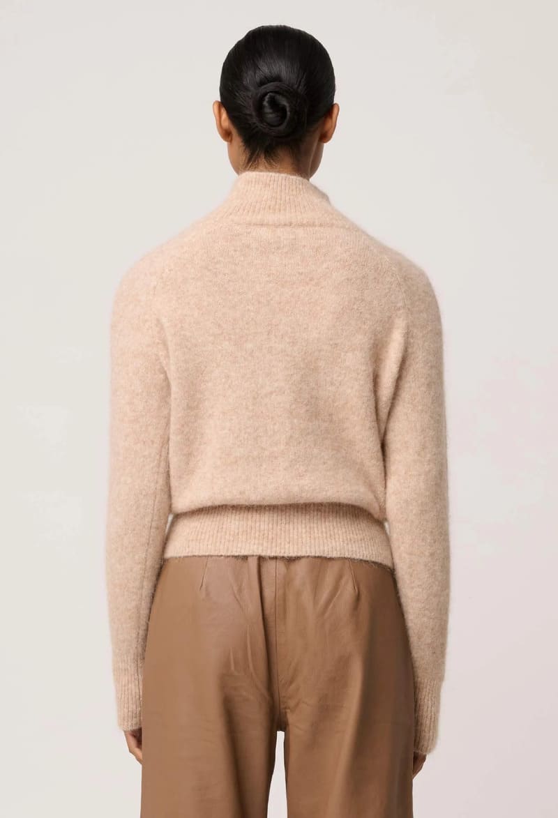 ONCE WAS Savanna Fluffy Sweater Almond