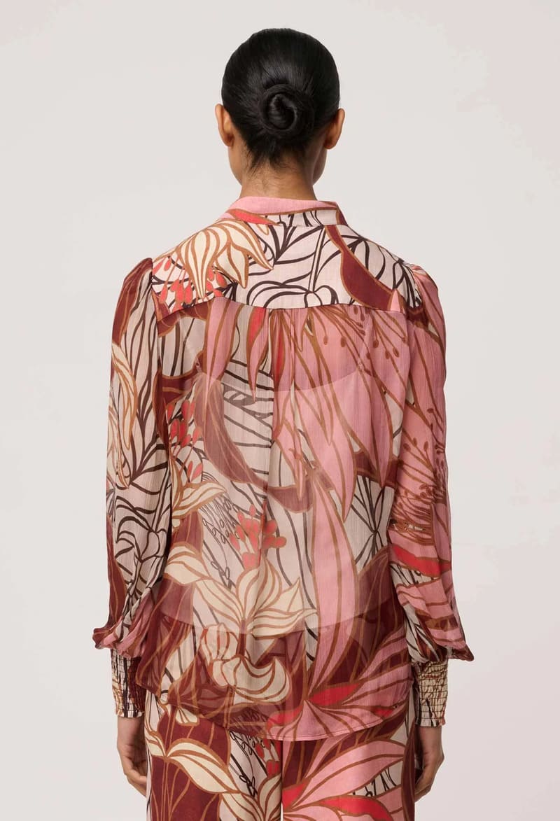 ONCE WAS Freya Sheer Blouse CBotanic