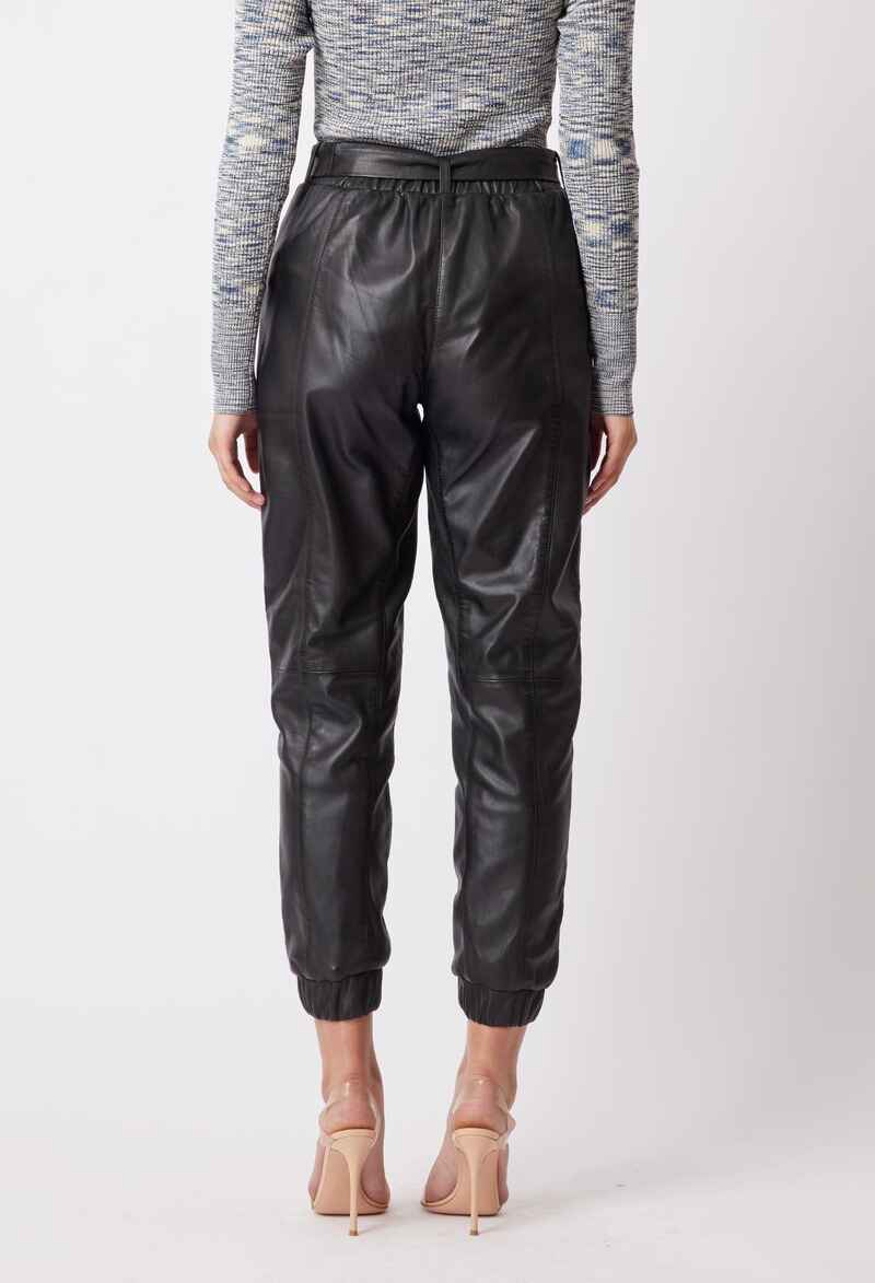 ONCE WAS Tallitha Leather Pants Blk